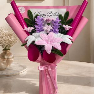 Pembe Happy Birthday Buketi
